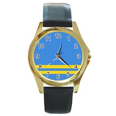 Aruba Round Gold Metal Watch