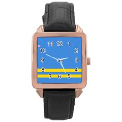 Aruba Rose Gold Leather Watch  by tony4urban