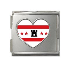 Drenthe Flag Mega Link Heart Italian Charm (18mm) by tony4urban