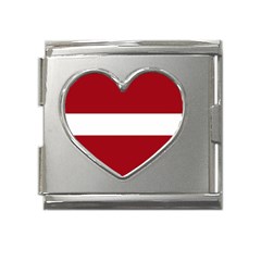 Latvia Mega Link Heart Italian Charm (18mm) by tony4urban