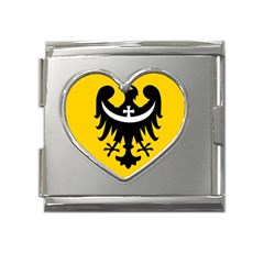 Dolnoslaskie Flag Mega Link Heart Italian Charm (18mm) by tony4urban