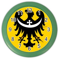 Dolnoslaskie Flag Color Wall Clock by tony4urban