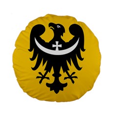 Dolnoslaskie Flag Standard 15  Premium Flano Round Cushions by tony4urban