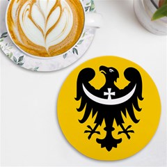 Dolnoslaskie Flag Uv Print Round Tile Coaster by tony4urban