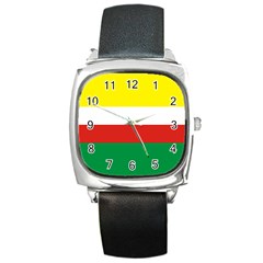 Lubuskie Flag Square Metal Watch by tony4urban