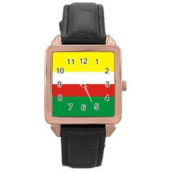 Lubuskie Flag Rose Gold Leather Watch 