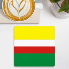 Lubuskie Flag Uv Print Square Tile Coaster  by tony4urban