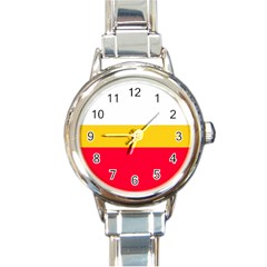 Malopolskie Flag Round Italian Charm Watch by tony4urban