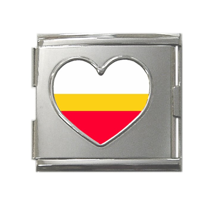 Malopolskie Flag Mega Link Heart Italian Charm (18mm)