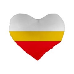 Malopolskie Flag Standard 16  Premium Flano Heart Shape Cushions by tony4urban