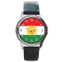 Kurdistan Flag Round Metal Watch by tony4urban