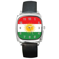 Kurdistan Flag Square Metal Watch by tony4urban