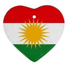 Kurdistan Flag Heart Ornament (two Sides) by tony4urban