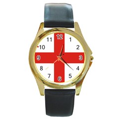 London Round Gold Metal Watch