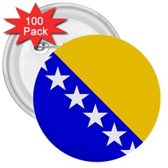 Bosnia And Herzegovina 3  Buttons (100 Pack)  by tony4urban