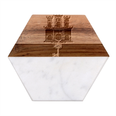 Gibraltar Marble Wood Coaster (hexagon)  by tony4urban