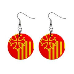 Languedoc Roussillon Flag Mini Button Earrings by tony4urban