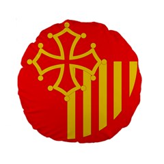 Languedoc Roussillon Flag Standard 15  Premium Round Cushions by tony4urban