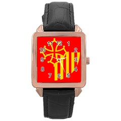 Languedoc Roussillon Flag Rose Gold Leather Watch  by tony4urban