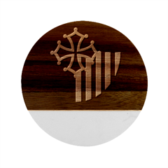 Languedoc Roussillon Flag Marble Wood Coaster (round) by tony4urban