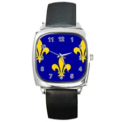 Ile De France Flag Square Metal Watch by tony4urban