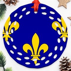 Ile De France Flag Round Filigree Ornament (two Sides) by tony4urban