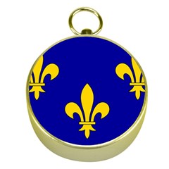 Ile De France Flag Gold Compasses by tony4urban