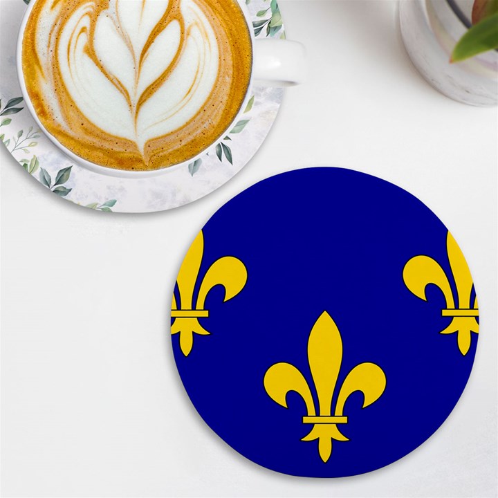 Ile De France Flag UV Print Round Tile Coaster