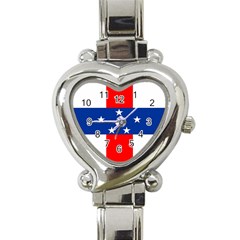 Netherlands Antilles Heart Italian Charm Watch by tony4urban