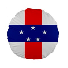 Netherlands Antilles Standard 15  Premium Flano Round Cushions by tony4urban