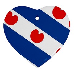 Frisian Flag Heart Ornament (two Sides) by tony4urban