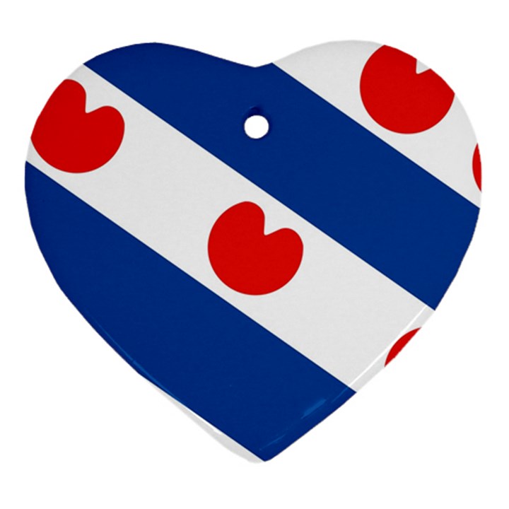 Frisian Flag Heart Ornament (Two Sides)