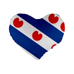 Frisian Flag Standard 16  Premium Flano Heart Shape Cushions by tony4urban