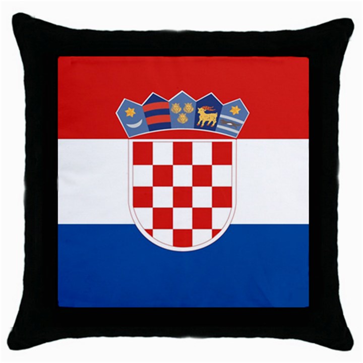 Croatia Throw Pillow Case (Black)