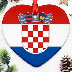 Croatia Heart Ornament (two Sides)