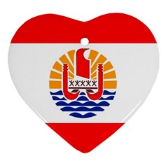 French Polynesia Heart Ornament (two Sides) by tony4urban