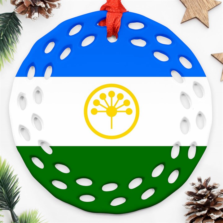 Bashkortostan Flag Round Filigree Ornament (Two Sides)