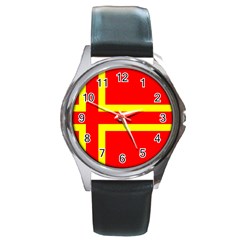 Normandy Flag Round Metal Watch