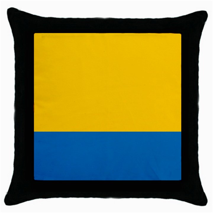 Opolskie Flag Throw Pillow Case (Black)