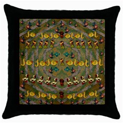 Fishes Admires All Freedom In The World And Feelings Of Security Throw Pillow Case (black) by pepitasart