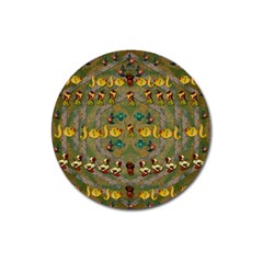 Fishes Admires All Freedom In The World And Feelings Of Security Magnet 3  (round) by pepitasart