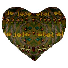 Fishes Admires All Freedom In The World And Feelings Of Security Large 19  Premium Heart Shape Cushions by pepitasart