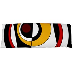 Circles And Lines Abstraction 73 Red Amber  Body Pillow Case (dakimakura)