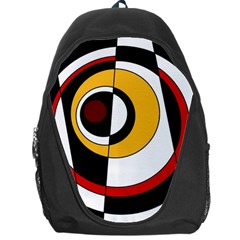 Circles And Lines Abstraction 73 Red Amber  Backpack Bag