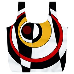 Circles And Lines Abstraction 73 Red Amber  Full Print Recycle Bag (xl)