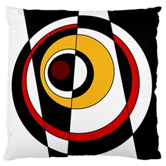 Circles And Lines Abstraction 73 Red Amber  Standard Premium Plush Fleece Cushion Case (two Sides) by Mazipoodles