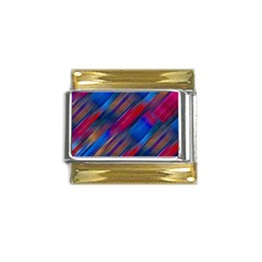 Striped Colorful Abstract Pattern Gold Trim Italian Charm (9mm) by dflcprintsclothing