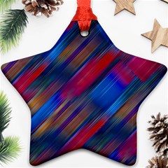 Striped Colorful Abstract Pattern Star Ornament (two Sides) by dflcprintsclothing