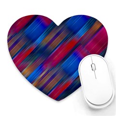 Striped Colorful Abstract Pattern Heart Mousepad