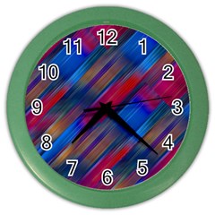 Striped Colorful Abstract Pattern Color Wall Clock by dflcprintsclothing